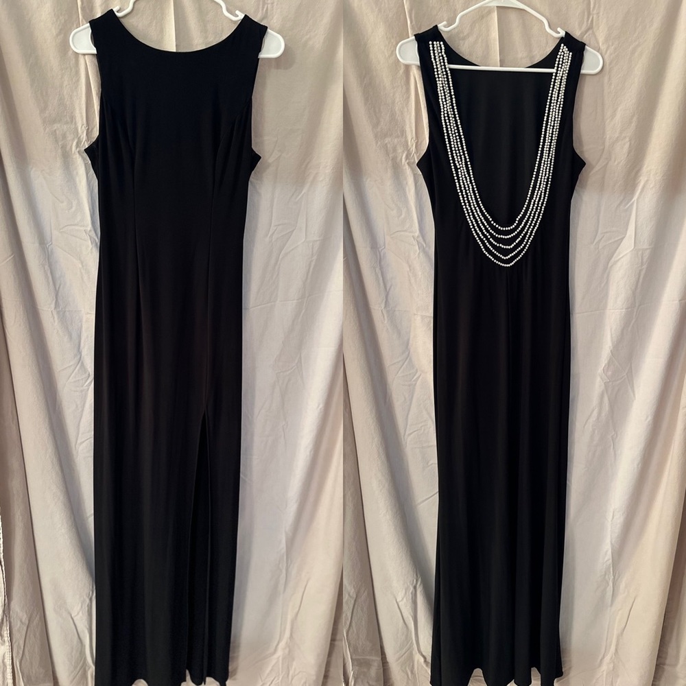 Floor length gown slimming black gown